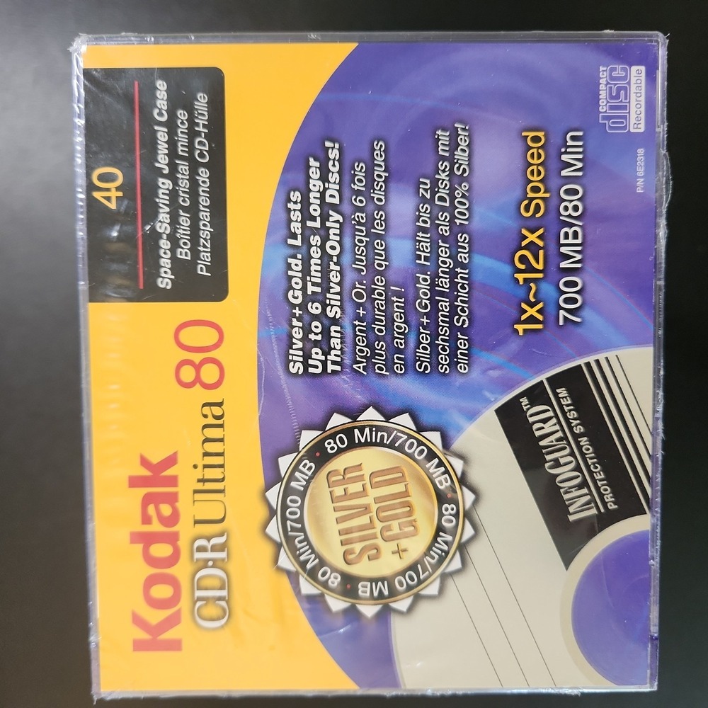 kodak CD-R ultima 80 Silver+Gold box of‎ 40 new unopened